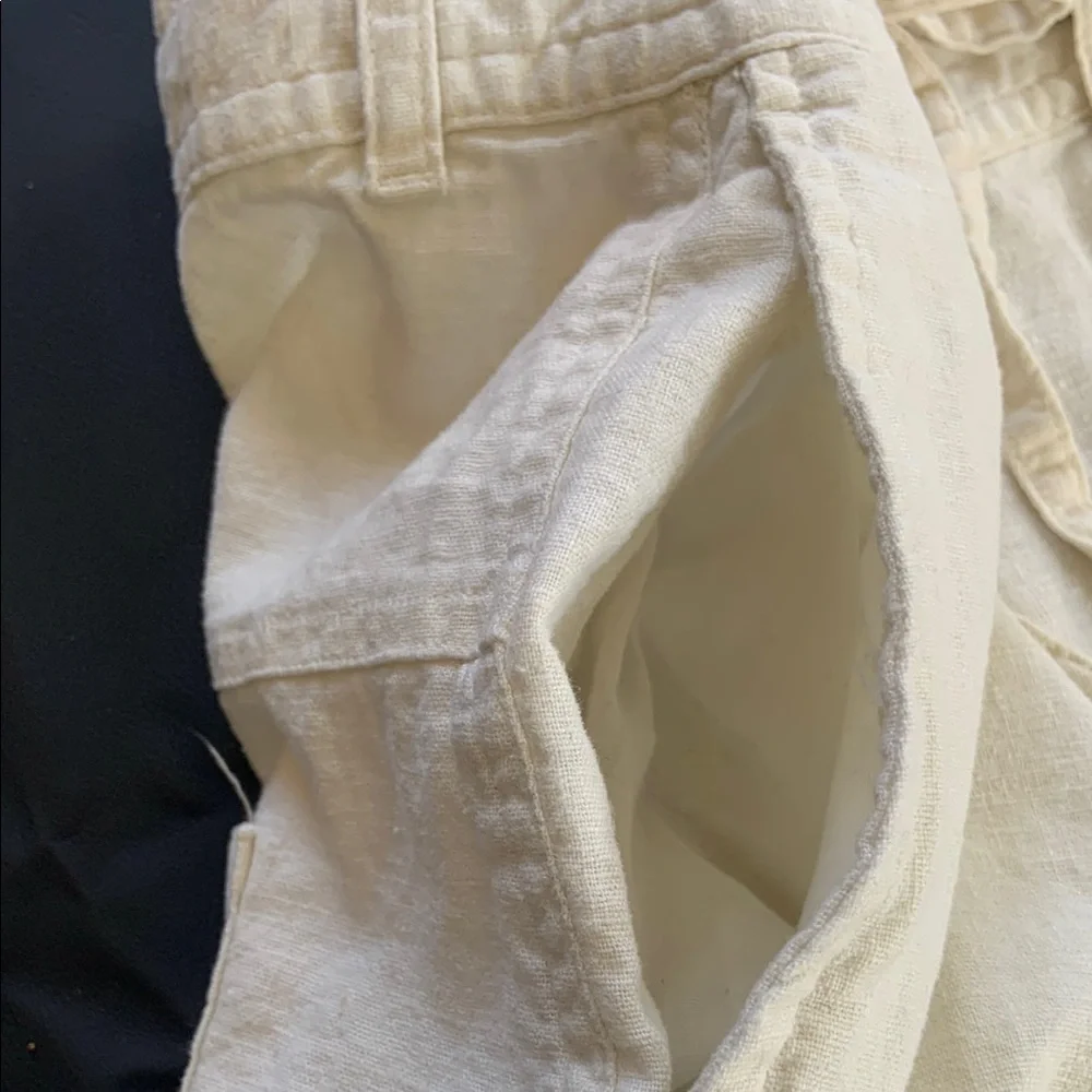 Bruno Men’s Cream Linen Blend Relaxed Pants Size L Beach Coastal